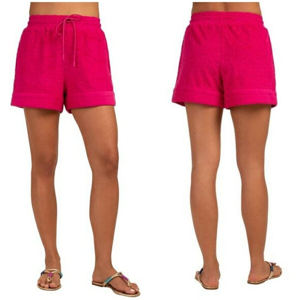 💕TRINA TURK💕 Effortless Textured Floral Short ~ Pink Peppercorn Small NWT